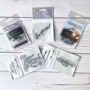 Clear Acrylic Stamps - Common Phrases Themed - Set of 5